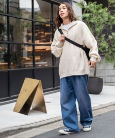 WEGO スケーターズ　タックワイドデニムパンツ