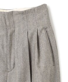 BEIGE， NATION / ウールヘリンボーンタックワイドパンツ