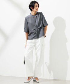 ICB 【UVカット・吸水速乾・洗える】シェルタリングドライサテン  ワイドストレートカーゴパンツ