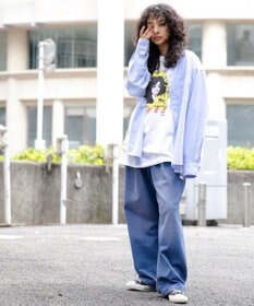 WEGO スケーターズ　タックワイドデニムパンツ