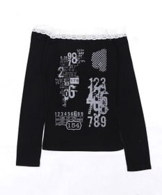 WEGO レースオフショルプリントップ
