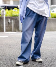 WEGO スケーターズ　タックワイドデニムパンツ