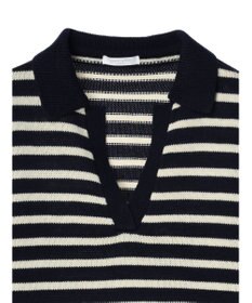 Green Parks キーネックボーダープルオーバー