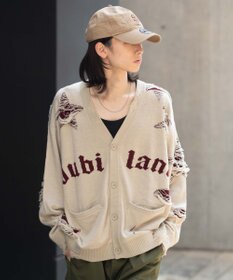 WEGO 【ユニセックス着用ITEM】ダメージジャガードカーディガン