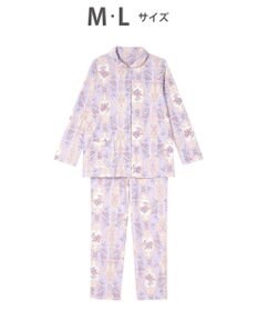 WACOAL ワコール_リラックス＆スリープ パジャマ 長袖 長ズボン 綿100％(本体) スムース素材 ハドンホール 上下セット 前開き ミントン NDV140 /ワコール