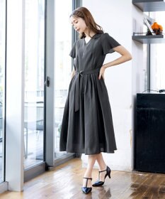 Tiaclasse 【洗える】大人上品なシアータックワンピース