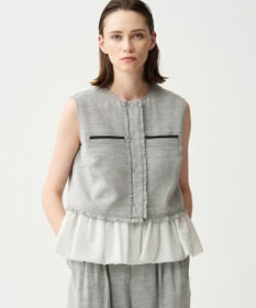 uncrave リネンライクツイル ジレブラウス