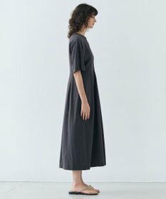 BEIGE， 【洗える】GLANTHUS / コットンカーブラインロングフレアワンピース