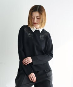 YECCA VECCA 2way襟付きレースニット