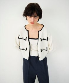 GRACE CONTINENTAL バイカラールーズニットカーディガン