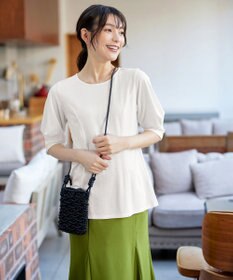 Tiaclasse L 【洗える】マトンスリーブカットソートップス