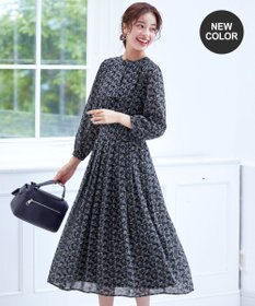 Tiaclasse 【新色追加・洗える】花柄フリルドレープワンピース