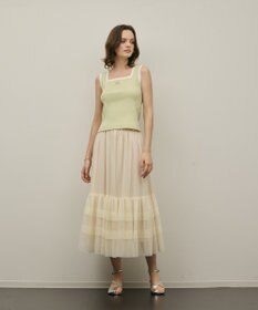 GRACE CONTINENTAL バイカラーリブニットノースリーブ