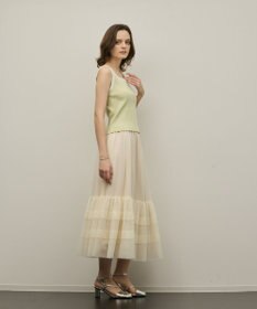 GRACE CONTINENTAL バイカラーリブニットノースリーブ