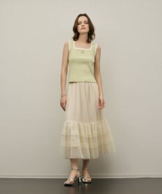 GRACE CONTINENTAL バイカラーリブニットノースリーブ