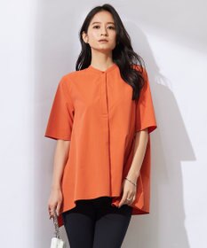 ICB 【接触冷感・UVカット・洗える】ヴィンテージスパンブロード バンドカラーブラウス