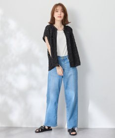 ANY 【洗濯機可】フェザーカットジャガードブラウス