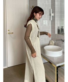 Green Parks 前後２Ｗａｙ　透かし柄ニットワンピース