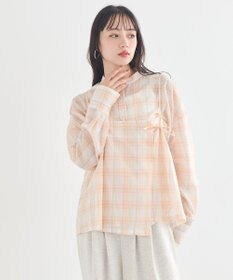 earth music&ecology 【予約】【綿100％】SET2点エプロンライクビスチェ＋シャツ