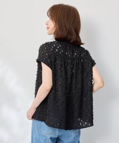 ANY 【洗濯機可】フェザーカットジャガードブラウス