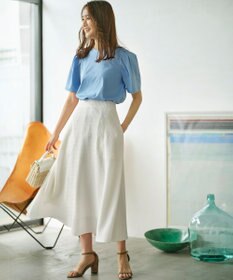 組曲 S 【洗える・接触冷感】タックスリーブポンチ カットソー