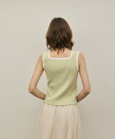 GRACE CONTINENTAL バイカラーリブニットノースリーブ