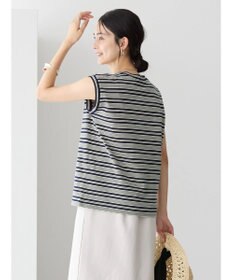 AMERICAN HOLIC マルチボーダーノースリーブカットプルオーバー