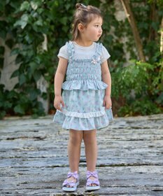 ANY KIDS フラワー×リボン ビスチェ付きTシャツ