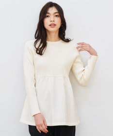 ANY L リブコンビペプラムニット