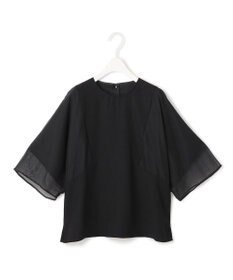 ICB 【UVケア・接触冷感・速乾・洗える】 FluidBackSatin  シアーコンビブラウス