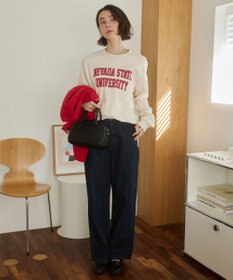 WEGO 【ANGIE VINTAGE】GILDAN カレッジロゴ オーバーサイズ プリント ロンT