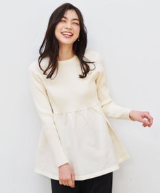 ANY リブコンビペプラムニット