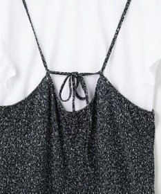 ANY 【2SET/洗濯機可】フリルスリーブTシャツ×シャーリングキャミワンピースセット