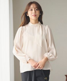 Feroux 【洗える】クラシカル リボンタイブラウス