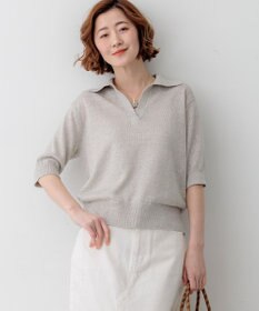 23区 【CanCam掲載】ピュアリネン スキッパー ポロニット ベージュ系