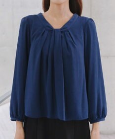 Tiaclasse 【スマート裏起毛】 ボウタイ風ブラウス