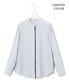 ICB 【WEB限定カラーあり・速乾・洗える】BackSatinAmunzen バンドカラーブラウス