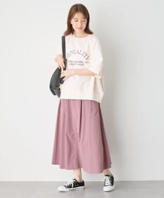 ANY 【ウエストゴム】ナイロンベイカーフレアスカート