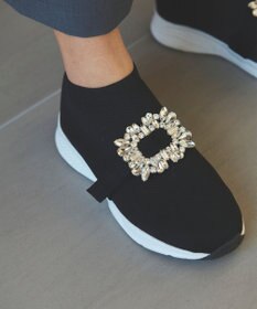 Feroux ビジュー付きニット スニーカー