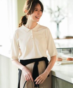 ANY SIS 【アイスタッチ】ポロ ニット アイボリー×ベージュ