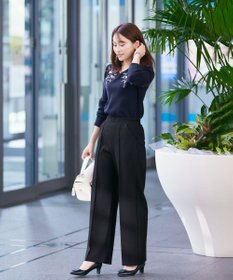 Tiaclasse 【GOLD LABEL・洗える】カシミヤタッチワイドパンツ