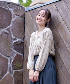 Tiaclasse 【スマート裏起毛】 ボウタイ風ブラウス