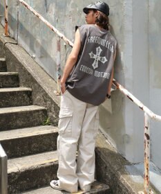 WEGO 【ユニセックス着用ITEM/MLサイズ展開】ヴィンテージライクグラフィックノースリーブ