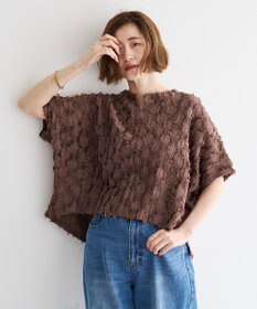 YECCA VECCA ジャガードフリンジブラウス