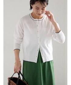 Te chichi 14G綿ポリクルーカーディガン