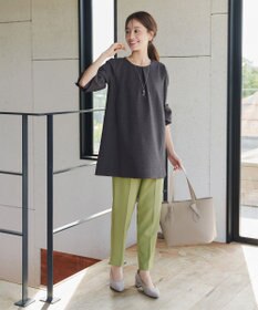 Tiaclasse L 【洗える】タックスリーブポンチチュニック