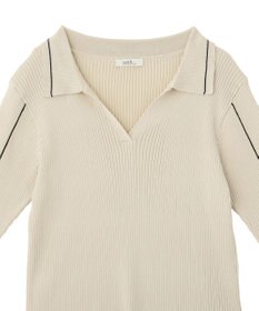 earth music&ecology 【予約】ラインカラーポロニット