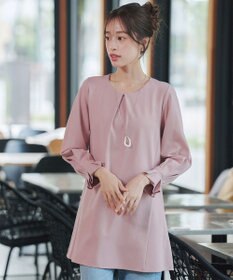 Tiaclasse L 【洗える】タックスリーブポンチチュニック