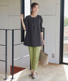 Tiaclasse L 【洗える】タックスリーブポンチチュニック