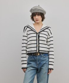 GRACE CONTINENTAL セーラーカラーニットトップ